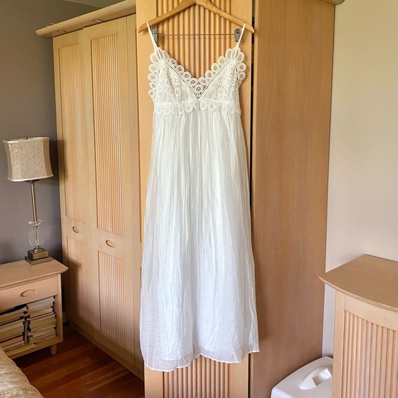 Zara strappy guipure lace midi dress white - Picture 3 of 8